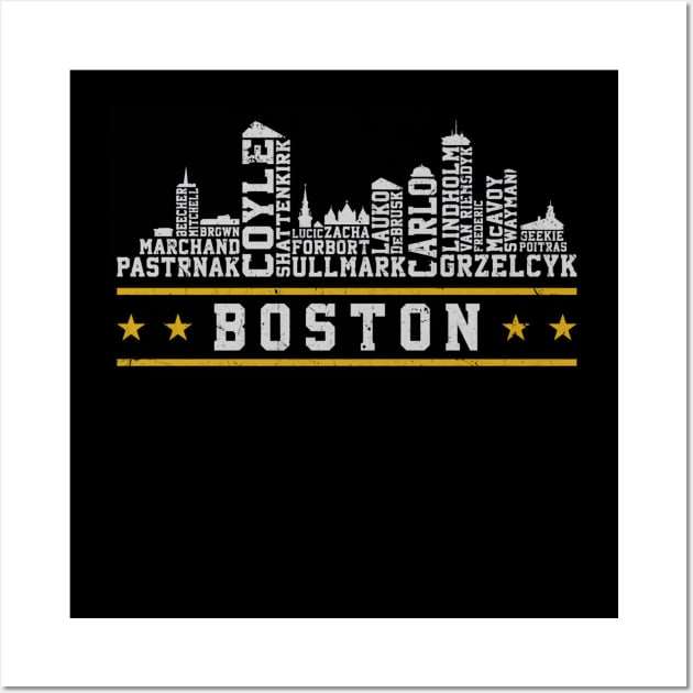 Boston Hockey Roster Skyline 23 Wall Art by ClarityMacaws